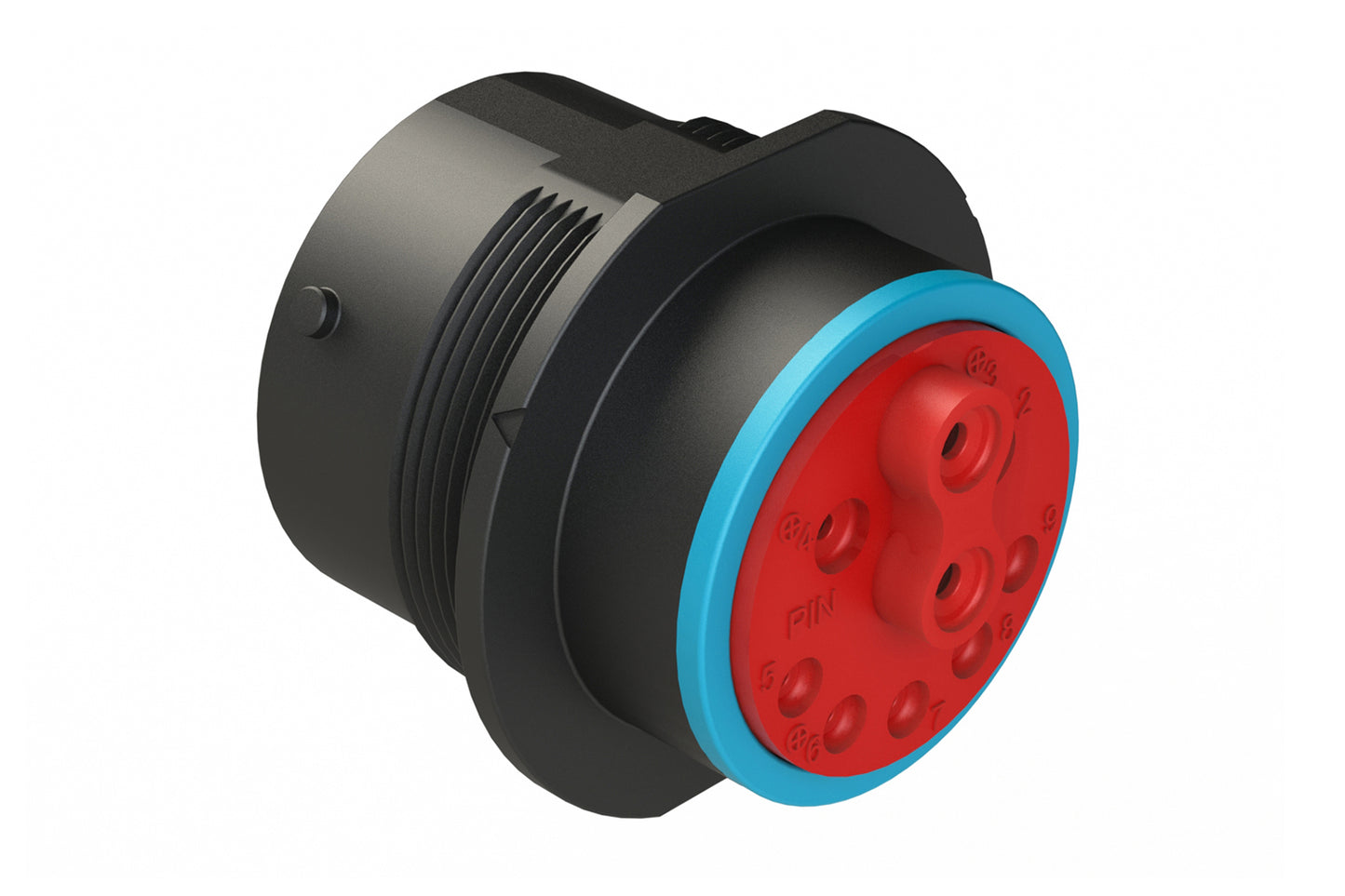 AHDP04-24-91PR-SRA 9 Position ISOBUS Receptacle, Pin, Shell Size 24, Reduced Diameter Seal (Blue Adapter), Smooth Ring Adapter. HDP24-24-91PE-P064