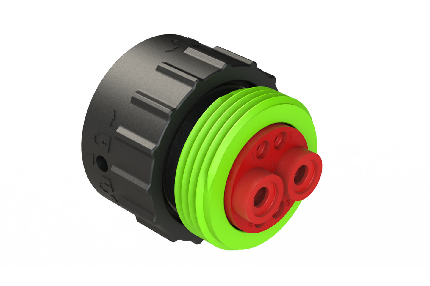 AHDP06-18-06PN-WTA 6 Position Plug, Pin, Shell Size 18, Normal Diameter Seal (Green Adapter), Wide Thread Adapter. HDP26-18-6PN
