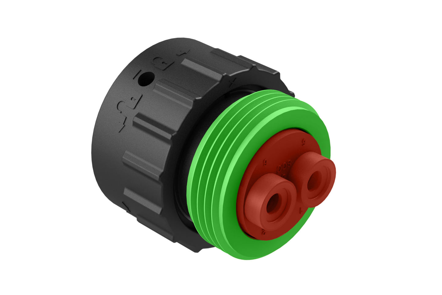 AHDP06-18-06SN-WTAC030 2 Position Plug, Socket, Shell Size 18, Normal Diameter Seal (Green Adapter), Wide Thread Adapter. HDP26-18-6SN-C030