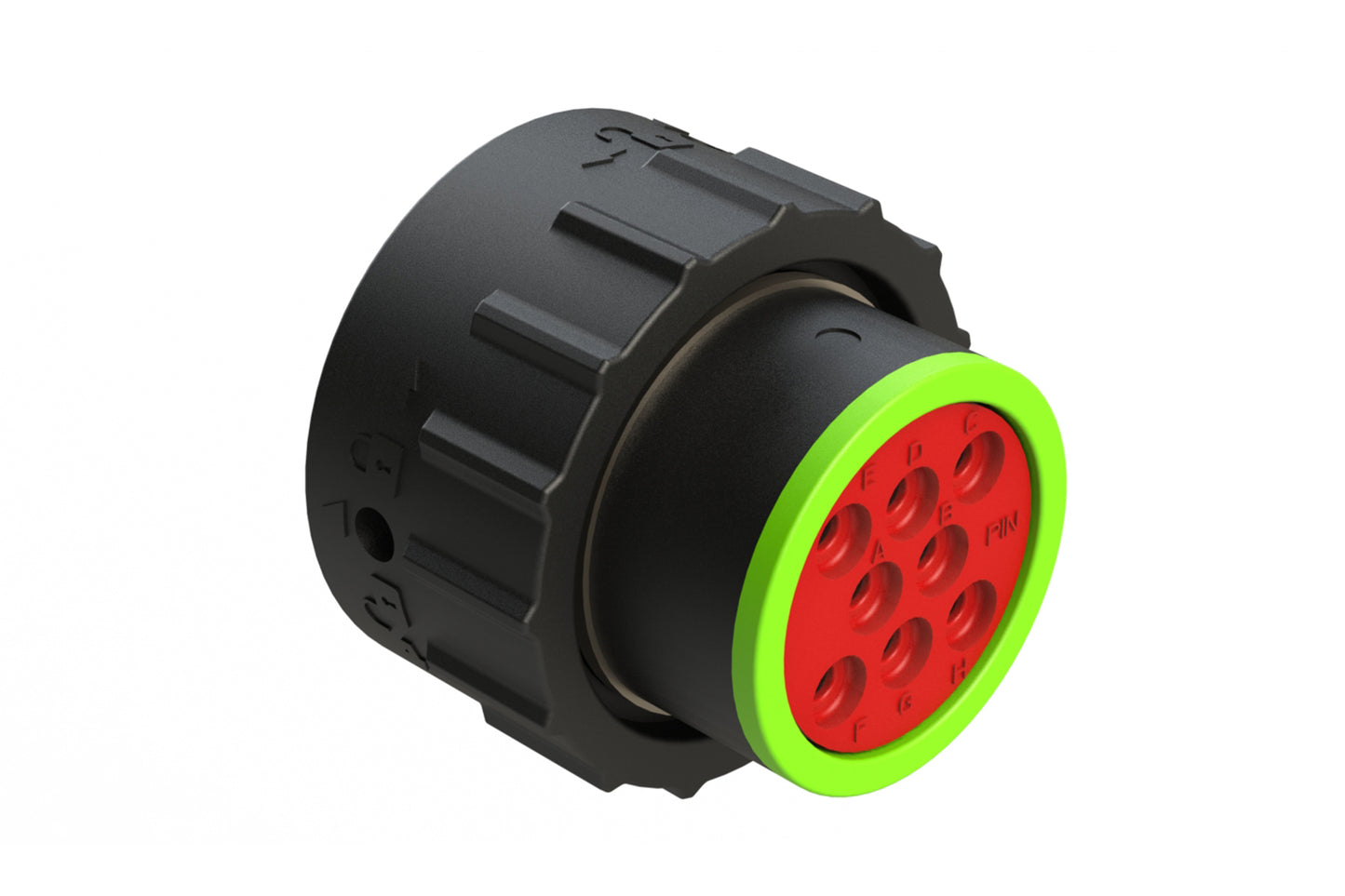 AHDP06-18-08PN-SRA 8 Position Plug, Pin, Shell Size 18, Normal Diameter Seal (Green Adapter), Smooth Ring Adapter. HDP26-18-8PN