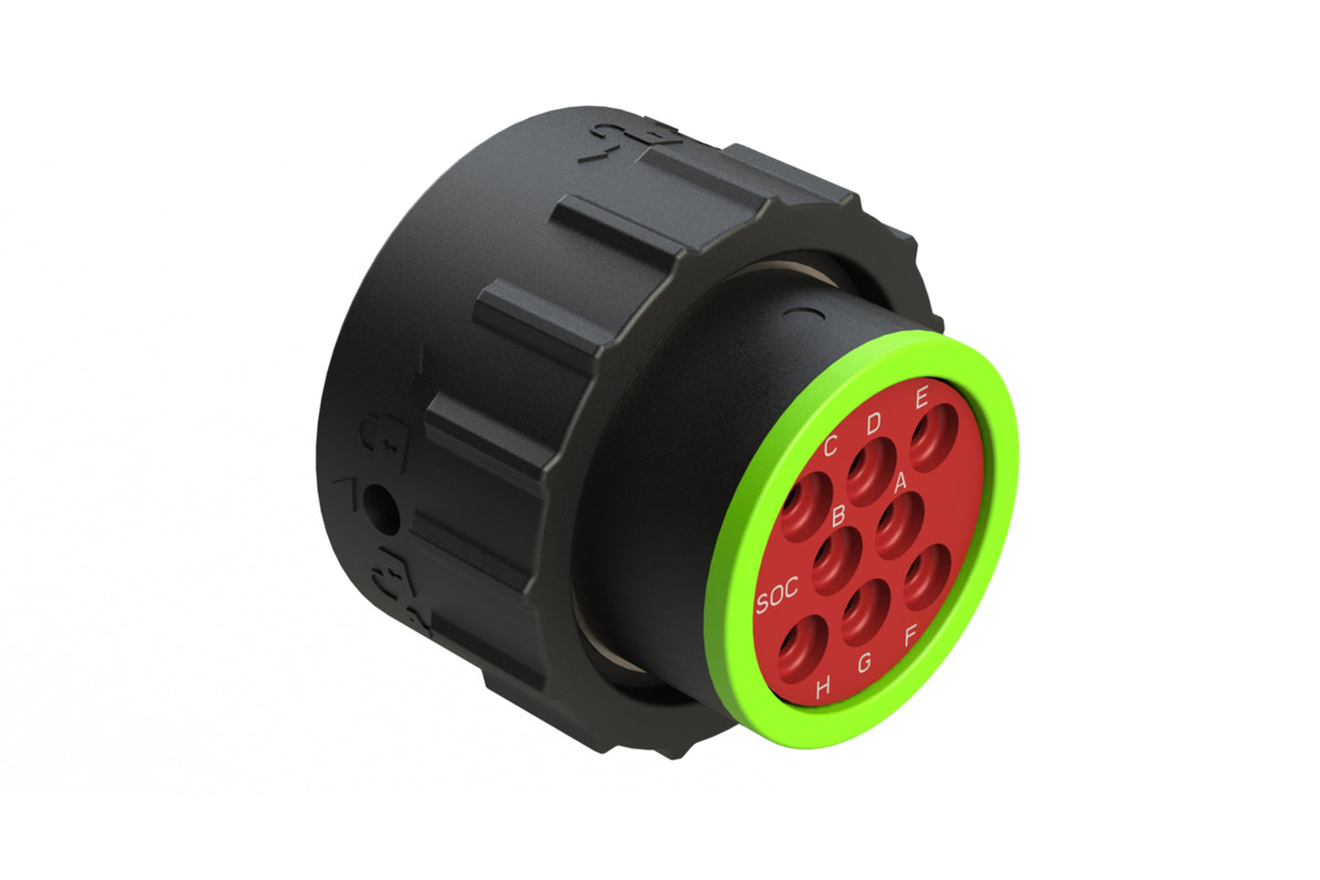 AHDP06-18-08SN-SRA 8 Position Plug, Socket, Shell Size 18, Normal Diameter Seal (Green Adapter), Smooth Ring Adapter. HDP26-18-8SN