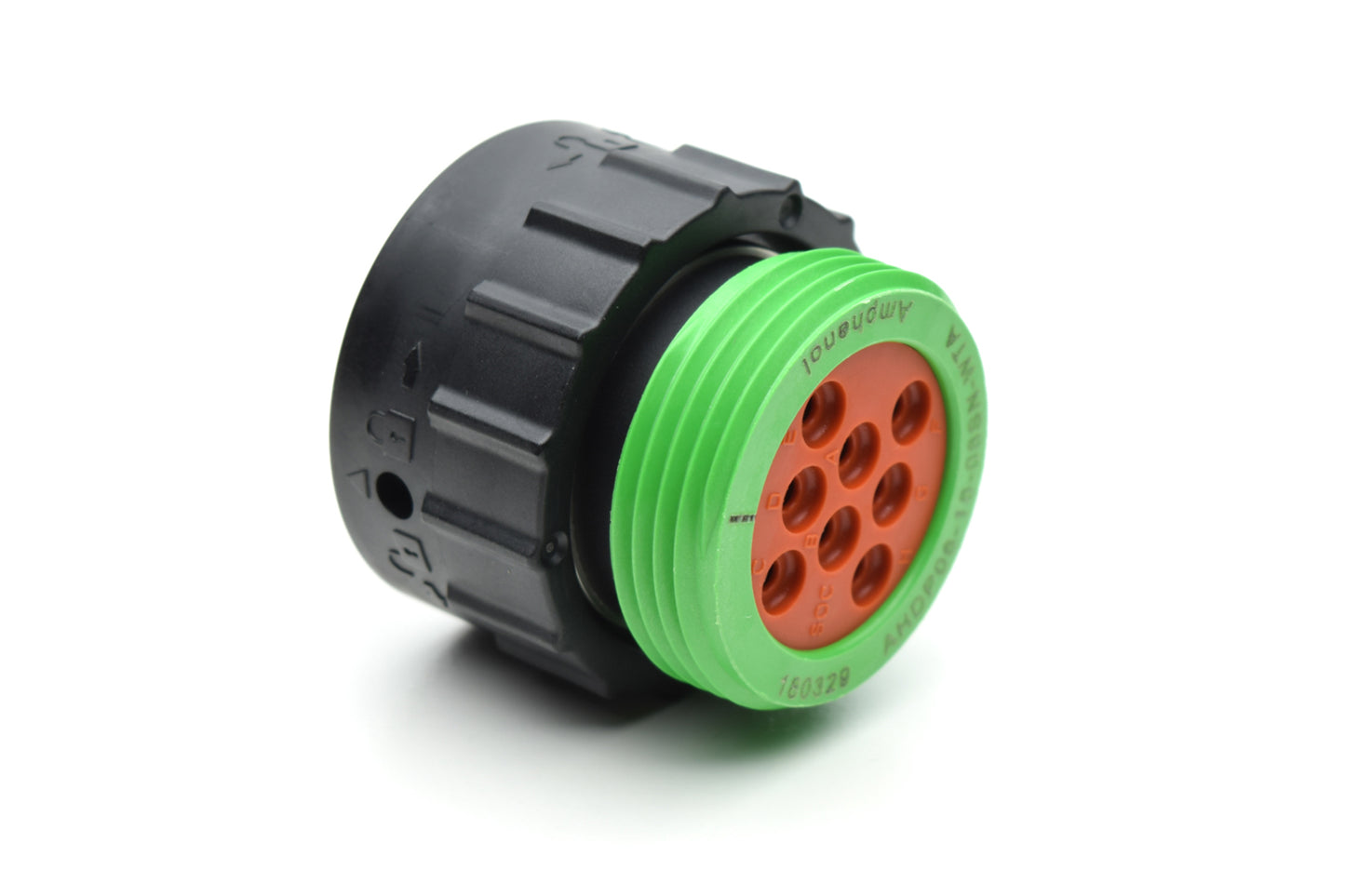 AHDP06-18-08SN-WTA 8 Position Plug, Socket, Shell Size 18, Normal Diameter Seal (Green Adapter), Wide Thread Adapter. HDP26-18-8SN-L024