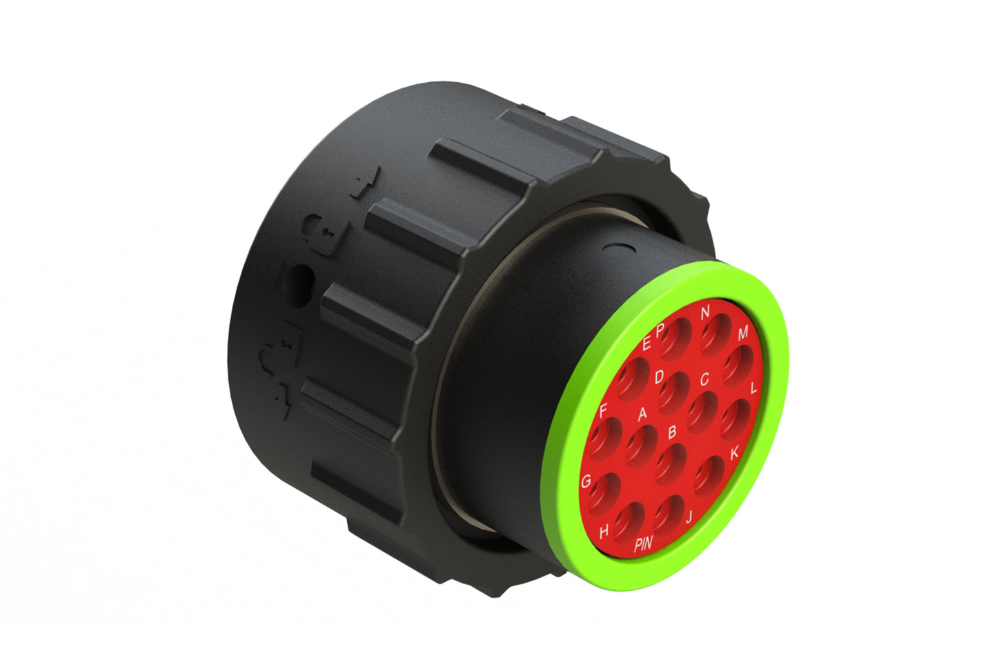 AHDP06-18-14PN-SRA 14 Position Plug, Pin, Shell Size 18, Normal Diameter Seal (Green Adapter), Smooth Ring Adapter. HDP26-18-14PN