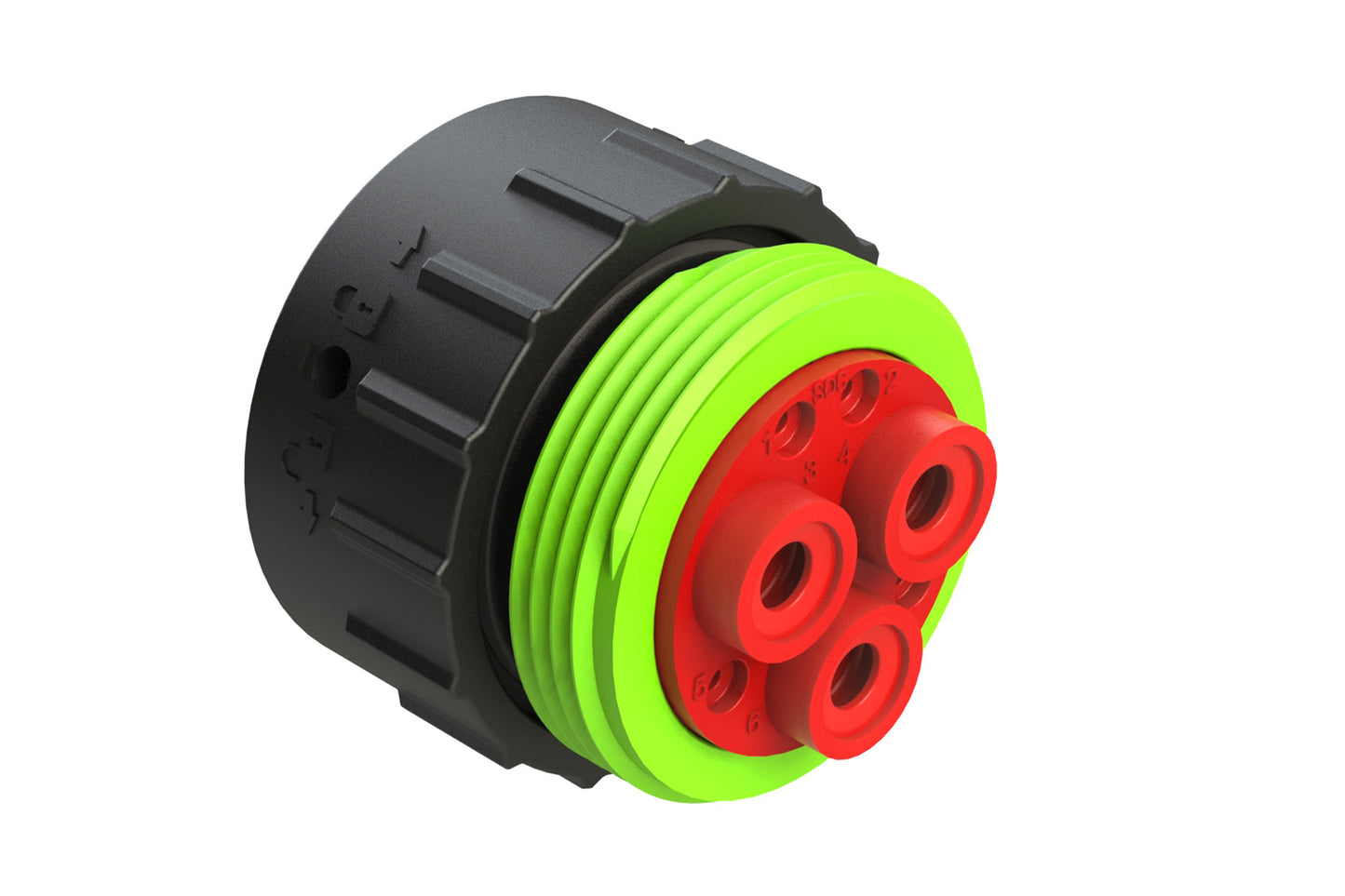 AHDP06-24-07SN-WTACL22 7 Position Plug, Socket, Shell Size 24, Normal Diameter Seal (Green Adapter), Wide Thread Adapter. HDP26-24-7SN-CL22, HDP26-24-7SN-C038