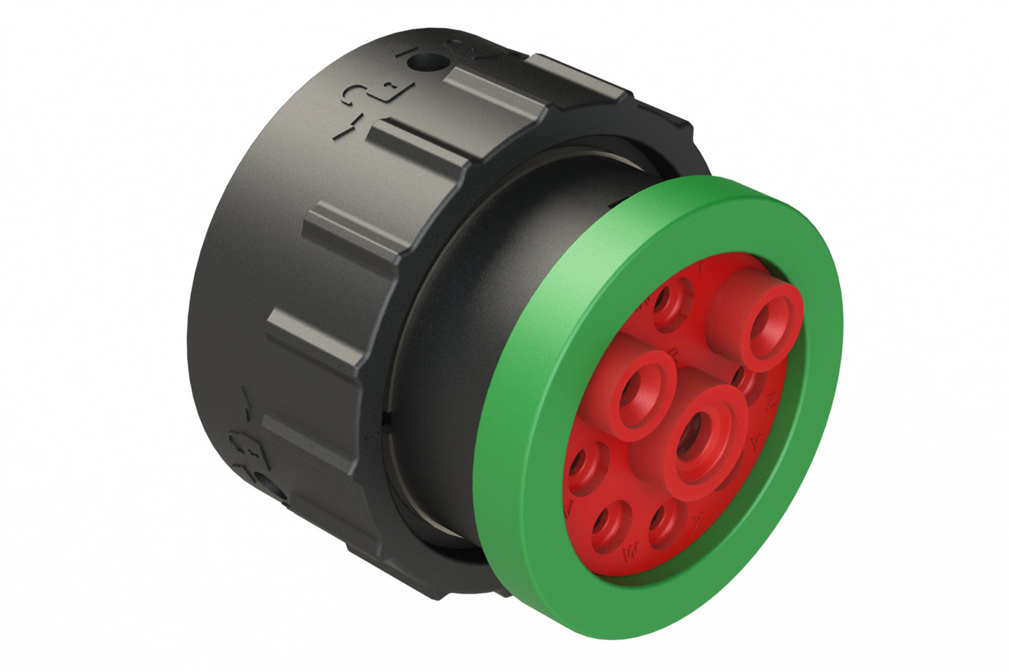 AHDP06-24-09PN-BRA 9 Position Plug, Pin, Shell Size 24, Normal Diameter Seal (Green Adapter), Backshell Ring Adapter. HDP26-24-9PN-L017