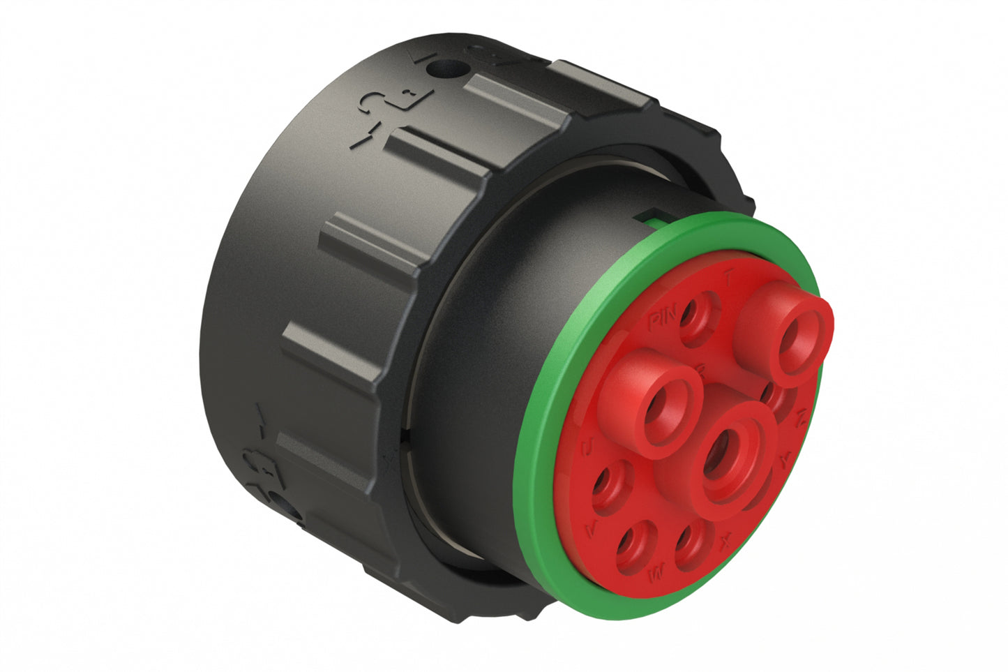 AHDP06-24-09PN-SRA 9 Position Plug, Pin, Shell Size 24, Normal Diameter Seal (Green Adapter), Smooth Ring Adapter. HDP26-24-9PN