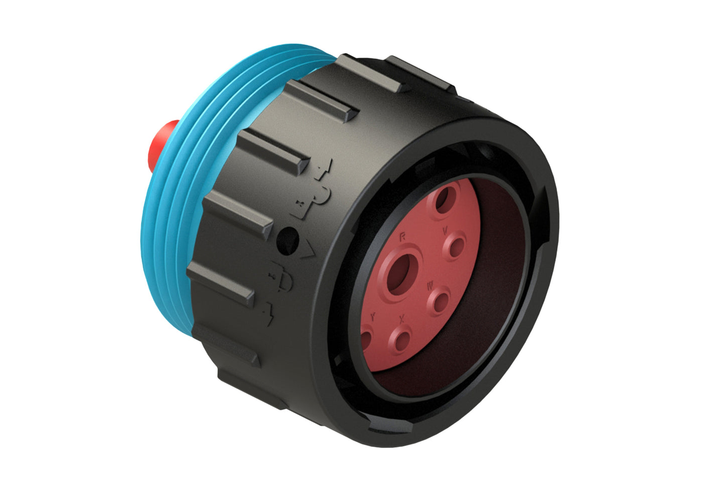 AHDP06-24-09PR-WTA 9 Position Plug, Pin, Shell Size 24, Reduced Diameter Seal (Blue Adapter), Wide Thread Adapter. HDP26-24-9PN-L024