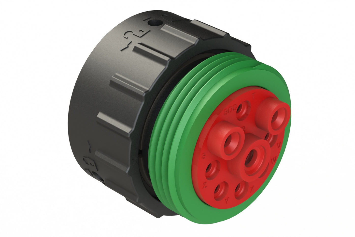 AHDP06-24-09SN-WTA 9 Position Plug, Socket, Shell Size 24, Normal Diameter Seal (Green Adapter), Wide Thread Adapter