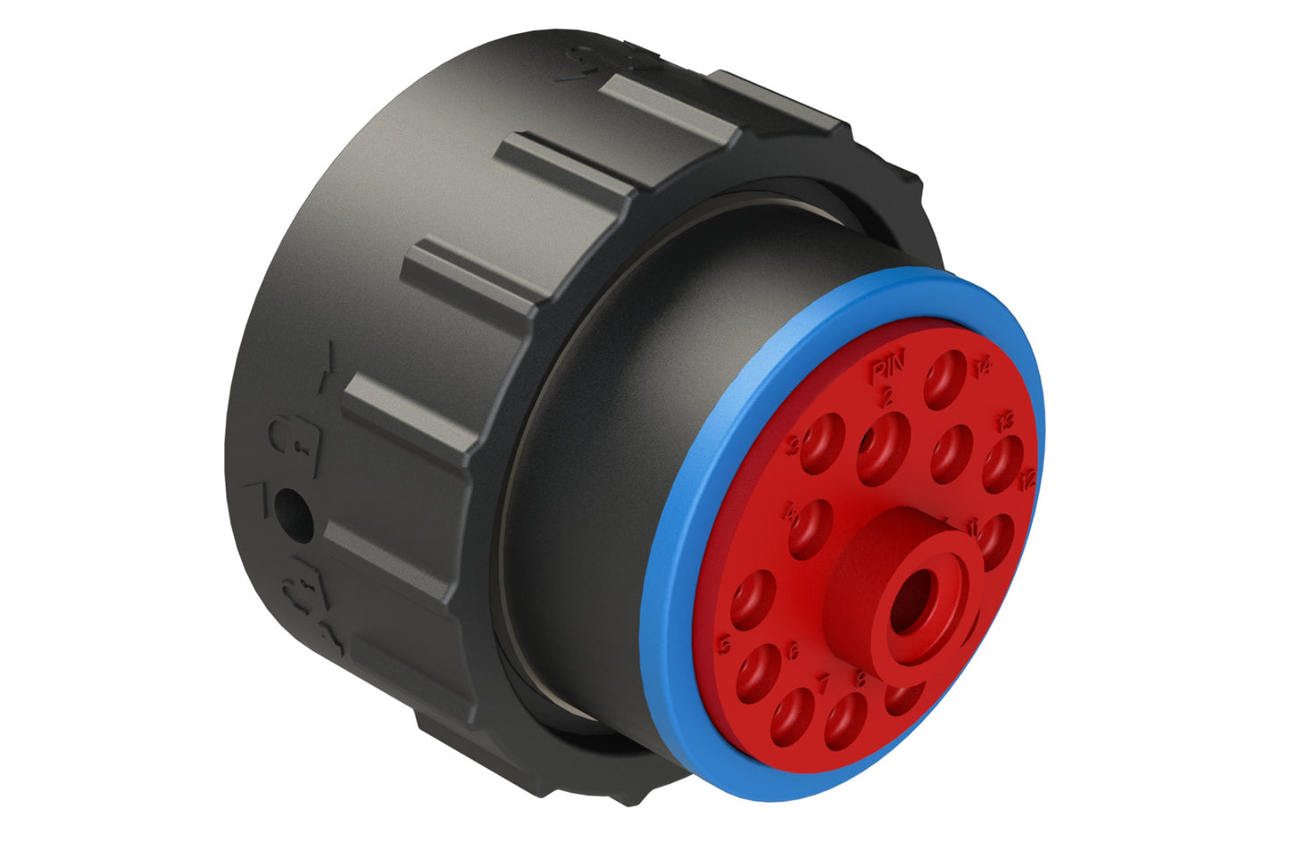 AHDP06-24-14PR-SRA 14 Position Plug, Pin, Shell Size 24, Reduced Diameter Seal (Blue Adapter), Smooth Ring Adapter. HDP26-24-14PE