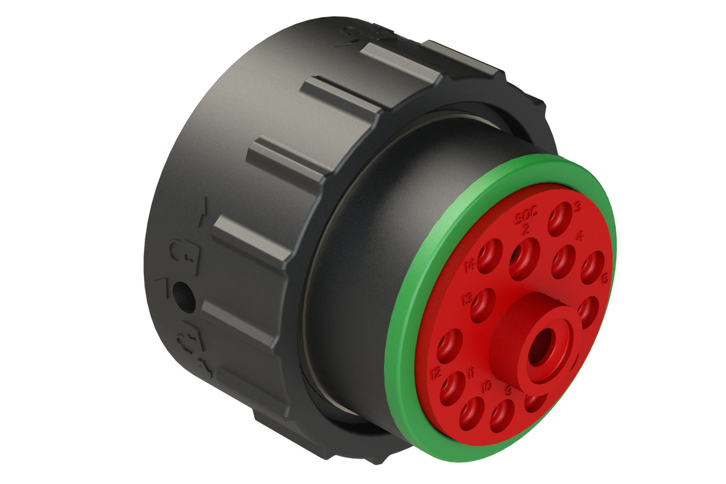 AHDP06-24-14SN-SRA 14 Position Plug, Socket, Shell Size 24, Normal Diameter Seal (Green Adapter), Smooth Ring Adapter. HDP26-24-14SN