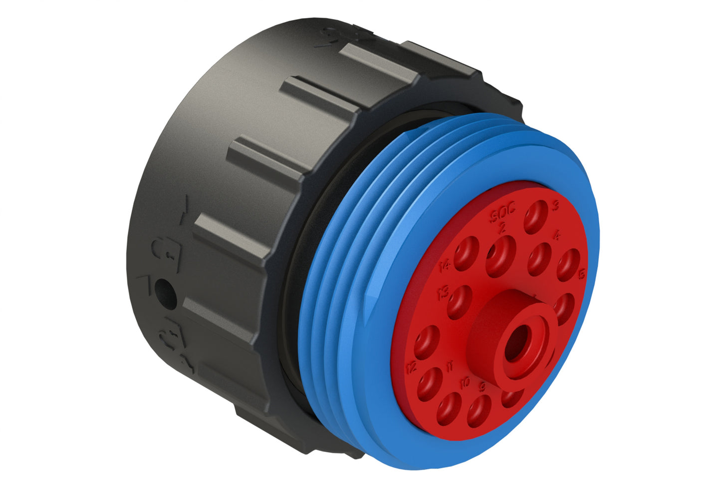AHDP06-24-14SR-WTA 14 Position Plug, Socket, Shell Size 24, Reduced Diameter Seal (Blue Adapter), Wide Thread Adapter. HDP26-24-14SE-L024