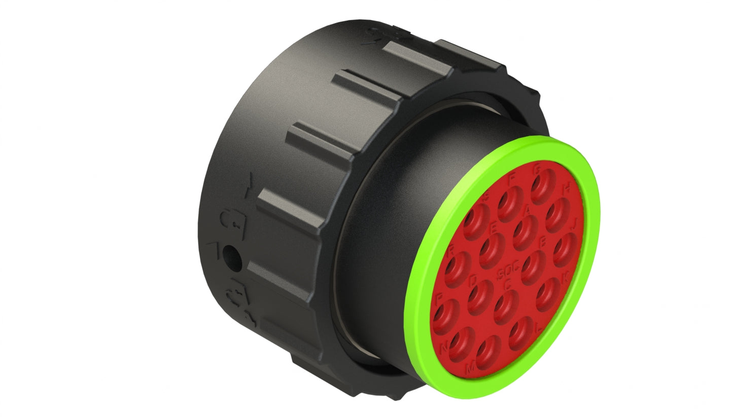 AHDP06-24-16SN-SRA 16 Position Plug, Socket,Shell Size 24, Normal Diameter Seal (Green Adapter), Smooth Ring Adapter. HDP26-24-16SN