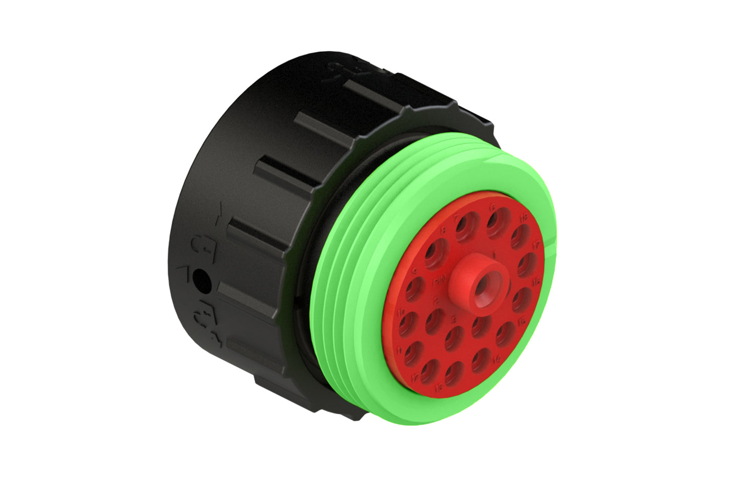 AHDP06-24-18PN-WTA 18 Position Plug, Pin, Shell Size 24, Normal Diameter Seal (Green Adapter), Wide Thread Adapter. HDP26-24-18PN-L024