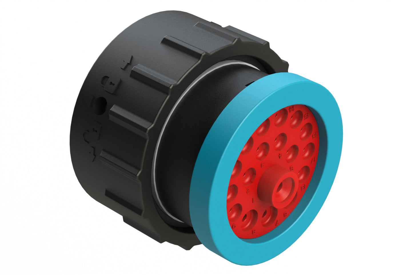 AHDP06-24-18SR-BRA 18 Position Plug, Socket, Shell Size 24, Reduced Diameter Seal (Blue Adapter), Backshell Ring Adapter. HDP26-24-18SE-L017