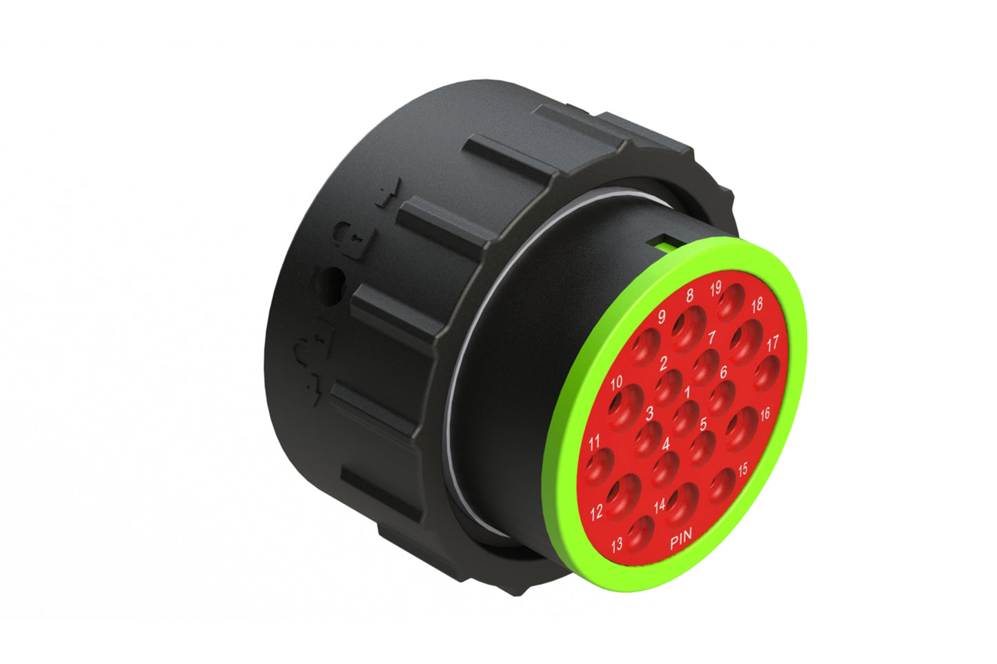 AHDP06-24-19PN-SRA 19 Position Plug, Pin, Shell Size 24, Normal Diameter Seal (Green Adapter), Smooth Ring Adapter. HDP26-24-19PN