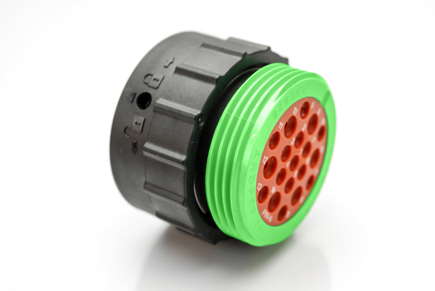AHDP06-24-19PN-WTA 19 Position Plug, Pin, Shell Size 24, Normal Diameter Seal (Green Adapter), Wide Thread Adapter. HDP26-24-19PN-L024