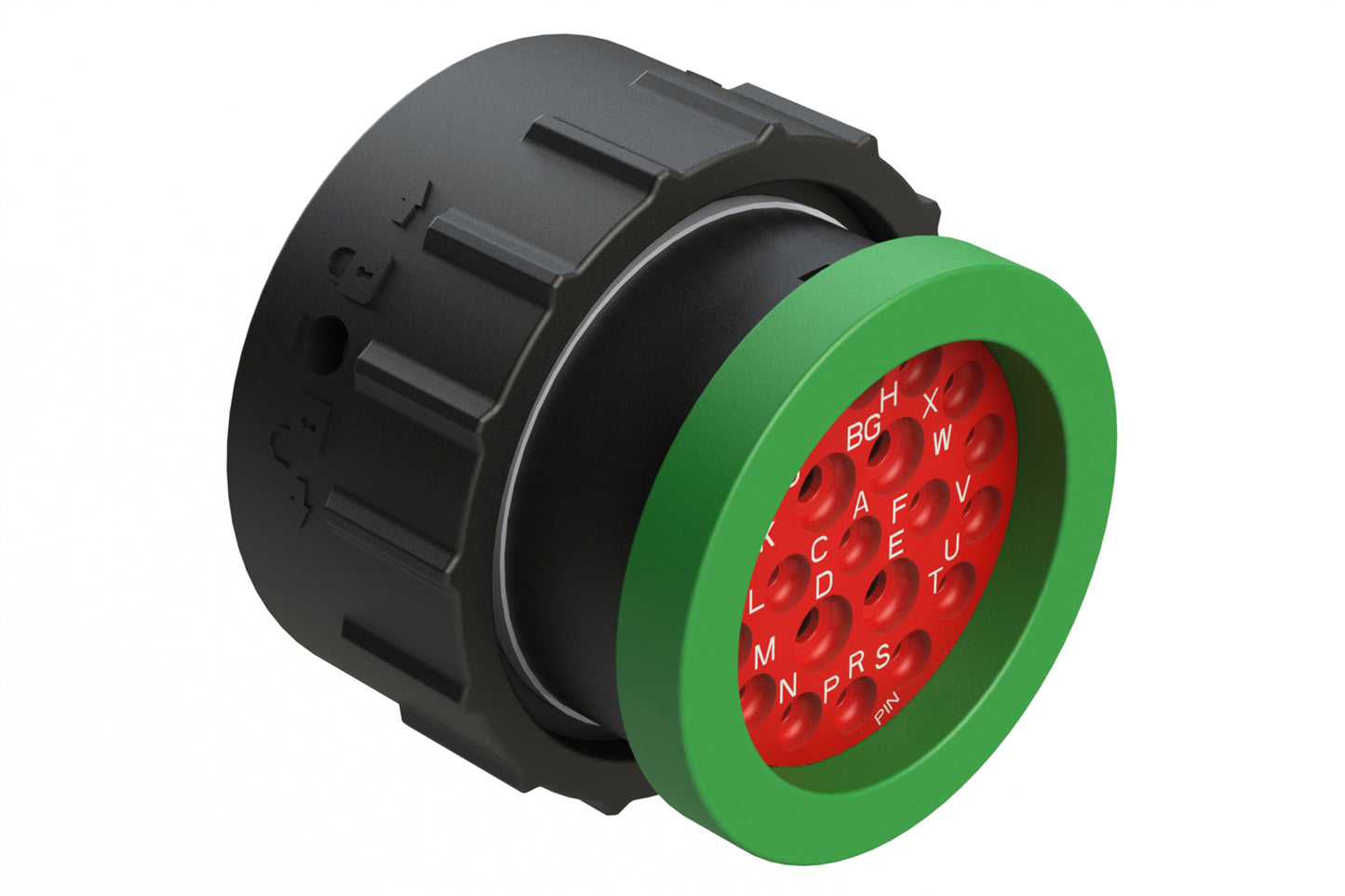 AHDP06-24-21PN-BRA 21 Position Plug, Pin, Shell Size 24, Normal Diameter Seal (Green Adapter), Backshell Ring Adapter. HDP26-24-21PN-L017