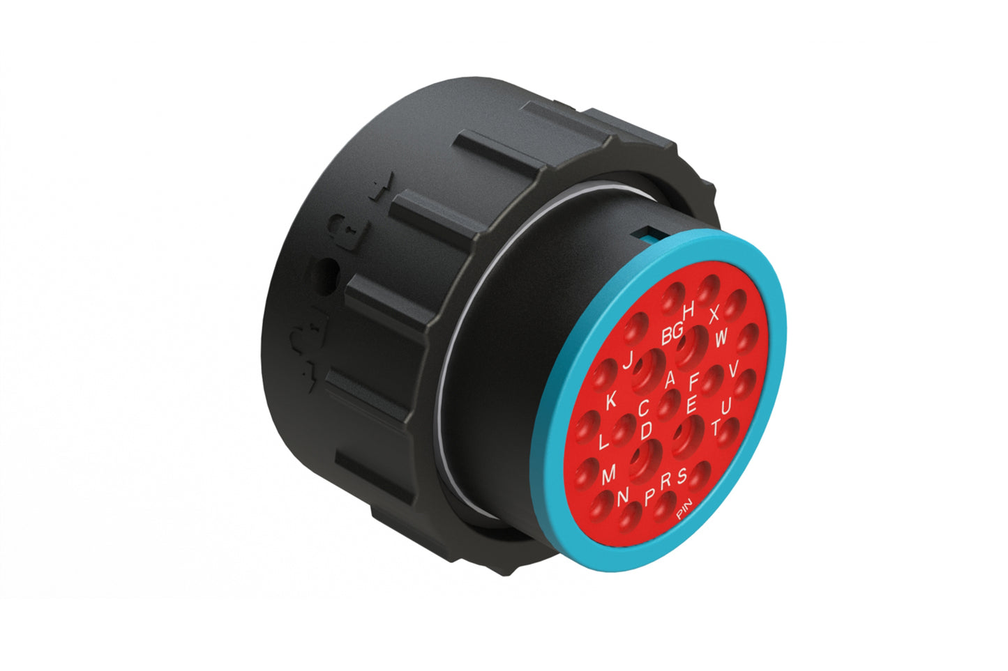 AHDP06-24-21PR-SRA 21 Position Plug, Pin, Shell Size 24, Reduced Diameter Seal (Blue Adapter), Smooth Ring Adapter. HDP26-24-21PE