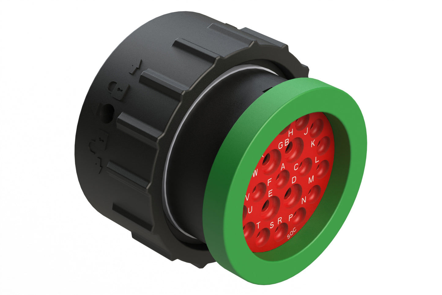 AHDP06-24-21SN-BRA 21 Position Plug, Socket, Shell Size 24, Normal Diameter Seal (Green Adapter), Backshell Ring Adapter. HDP26-24-21SN-L017