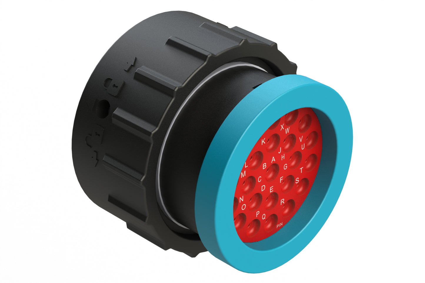 AHDP06-24-23PR-BRA 23 Position Plug, Pin, Shell Size 24, Reduced Diameter Seal (Blue Adapter), Backshell Ring Adapter. HDP26-24-23PE-L017