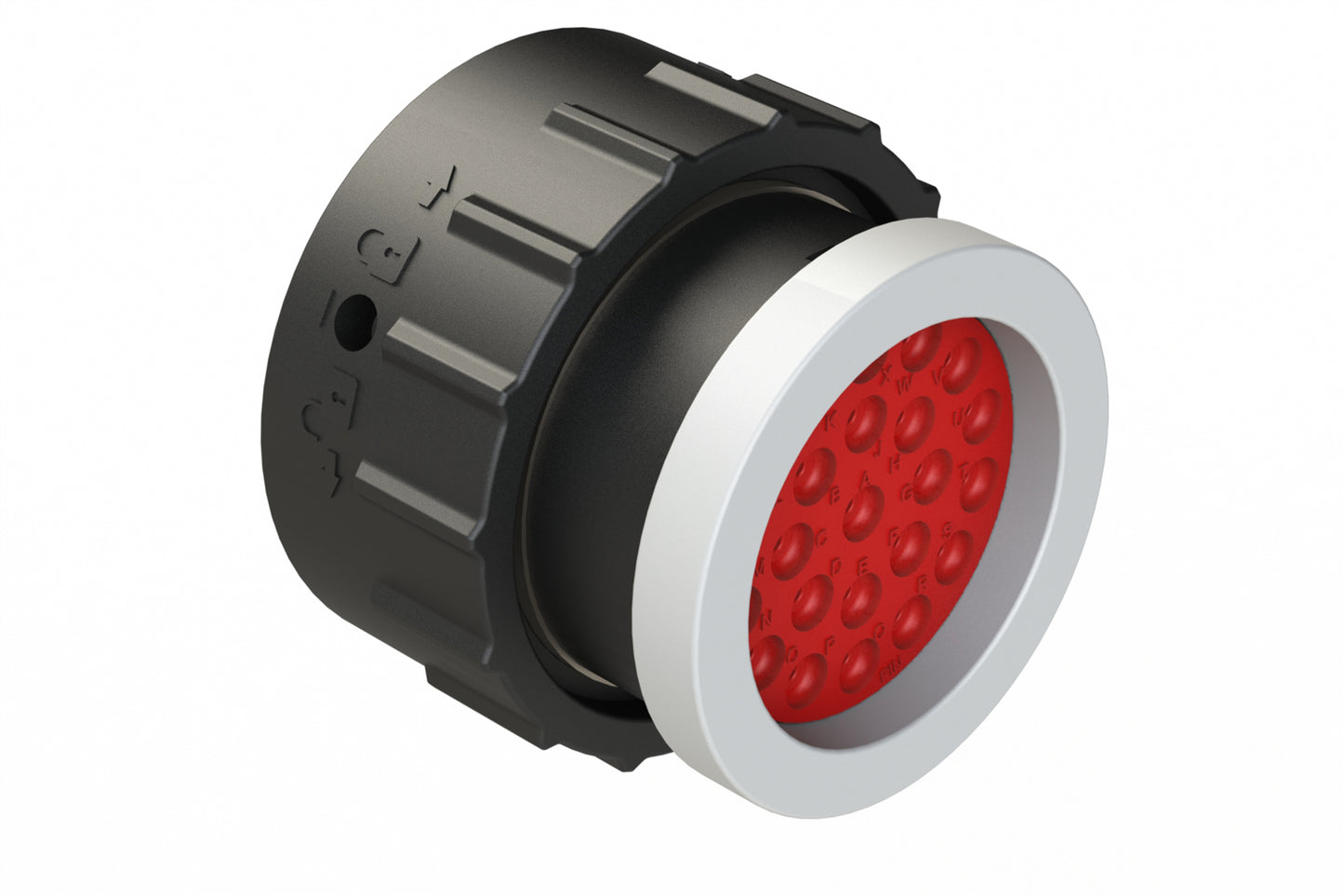 AHDP06-24-23PT-BRA 23 Position Plug, Pin, Shell Size 24, Plastic, Thin Diameter Seal (Grey Adapter), Backshell Ring Adapter (BRA). HDP26-24-23PT-L017