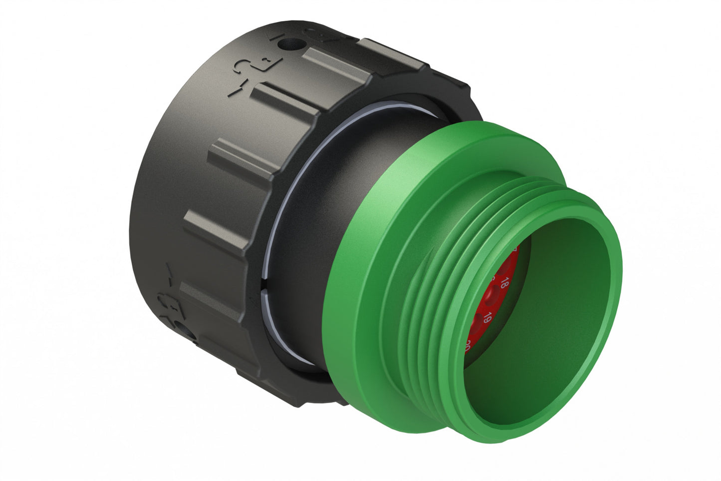 AHDP06-24-33SN-STA 33 Position Plug, Shell Size 24, Socket, Shell Size 24, Plastic, Normal Diameter Rear Seal, Small Thread Adapter STA (Green). HDP26-24-33SN-L015