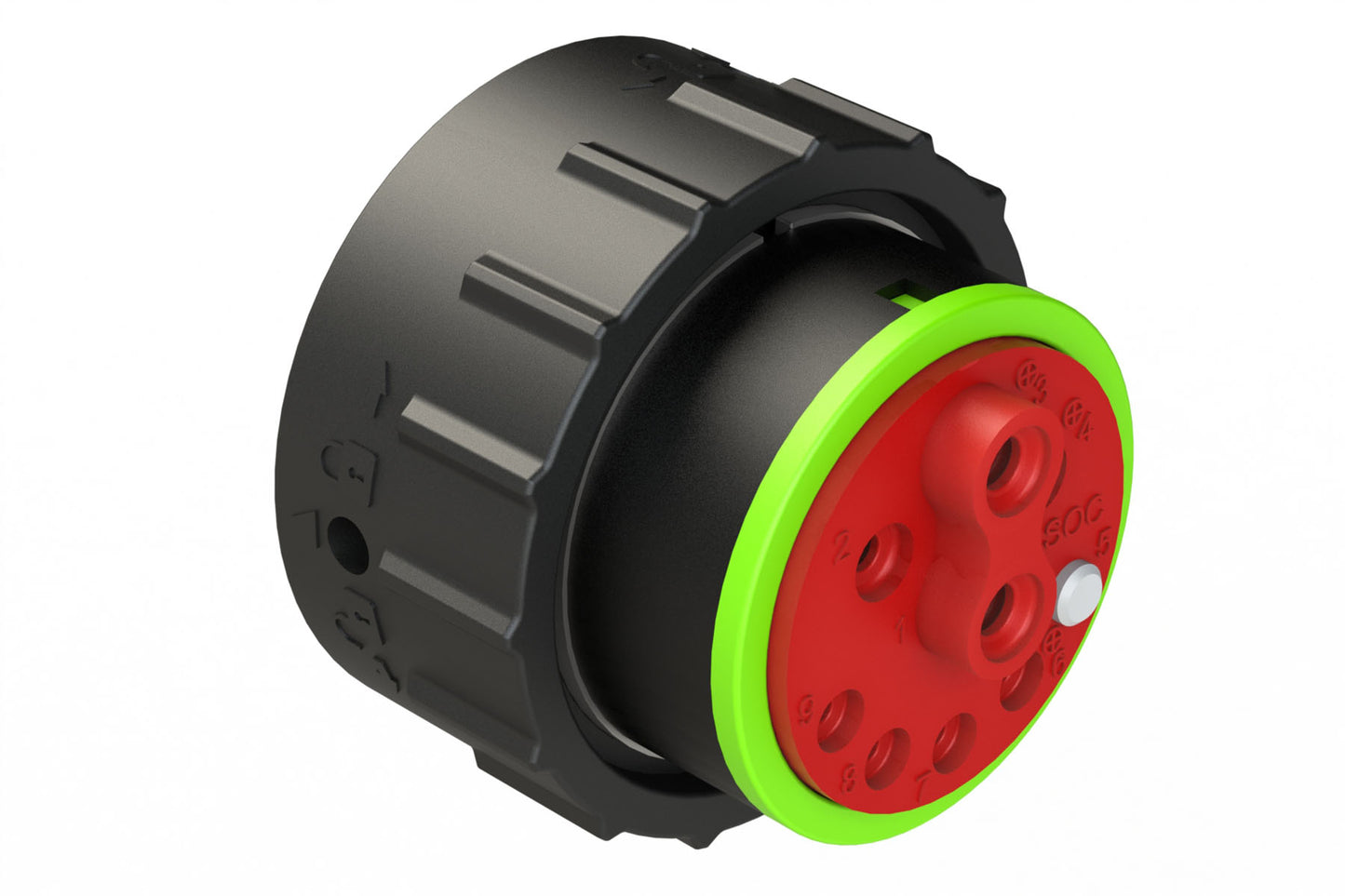 AHDP06-24-91SN-SRA 9 Position ISOBUS Plug, Socket, Shell Size 24, Normal Diameter Seal (Green Adapter), Smooth Ring Adapter (SRA). HDP26-24-91SN