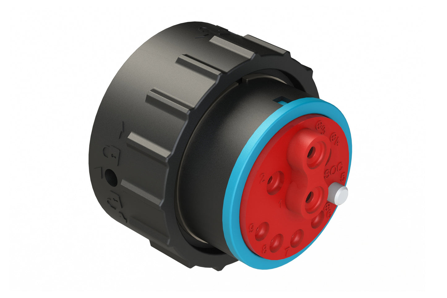 AHDP06-24-91SR-SRA 9 Position ISOBUS Plug, Socket, Shell Size 24, Reduced Diameter Seal (Blue Adapter), Smooth Ring Adapter. HDP26-24-91SE