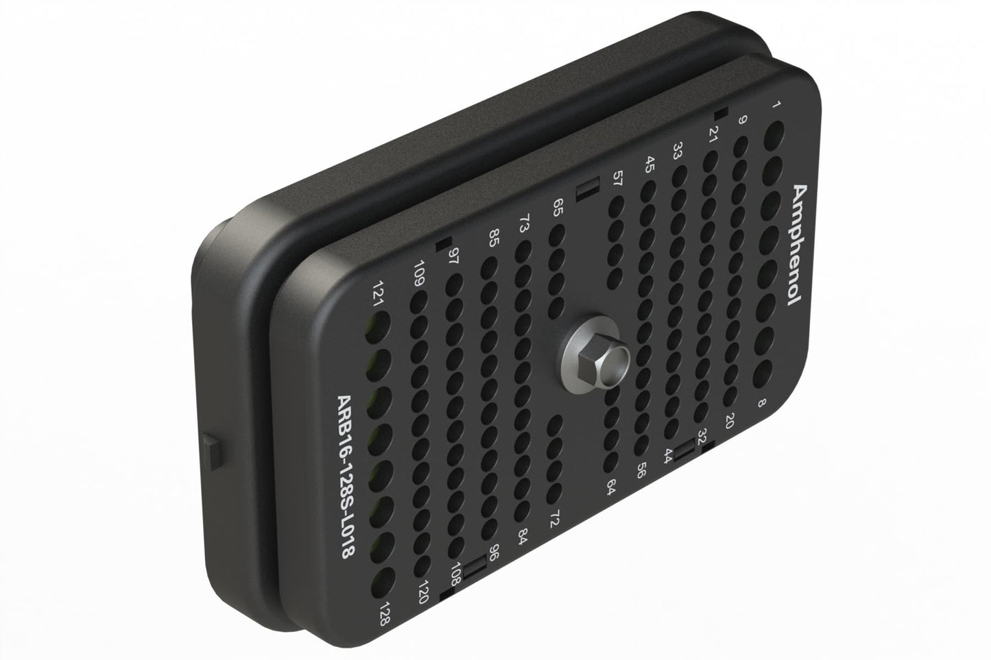 ARB16-128SDR-L018 128 Position Plug, Socket, Jackscrew, Reduced Diameter Seal, Keyed D, Black