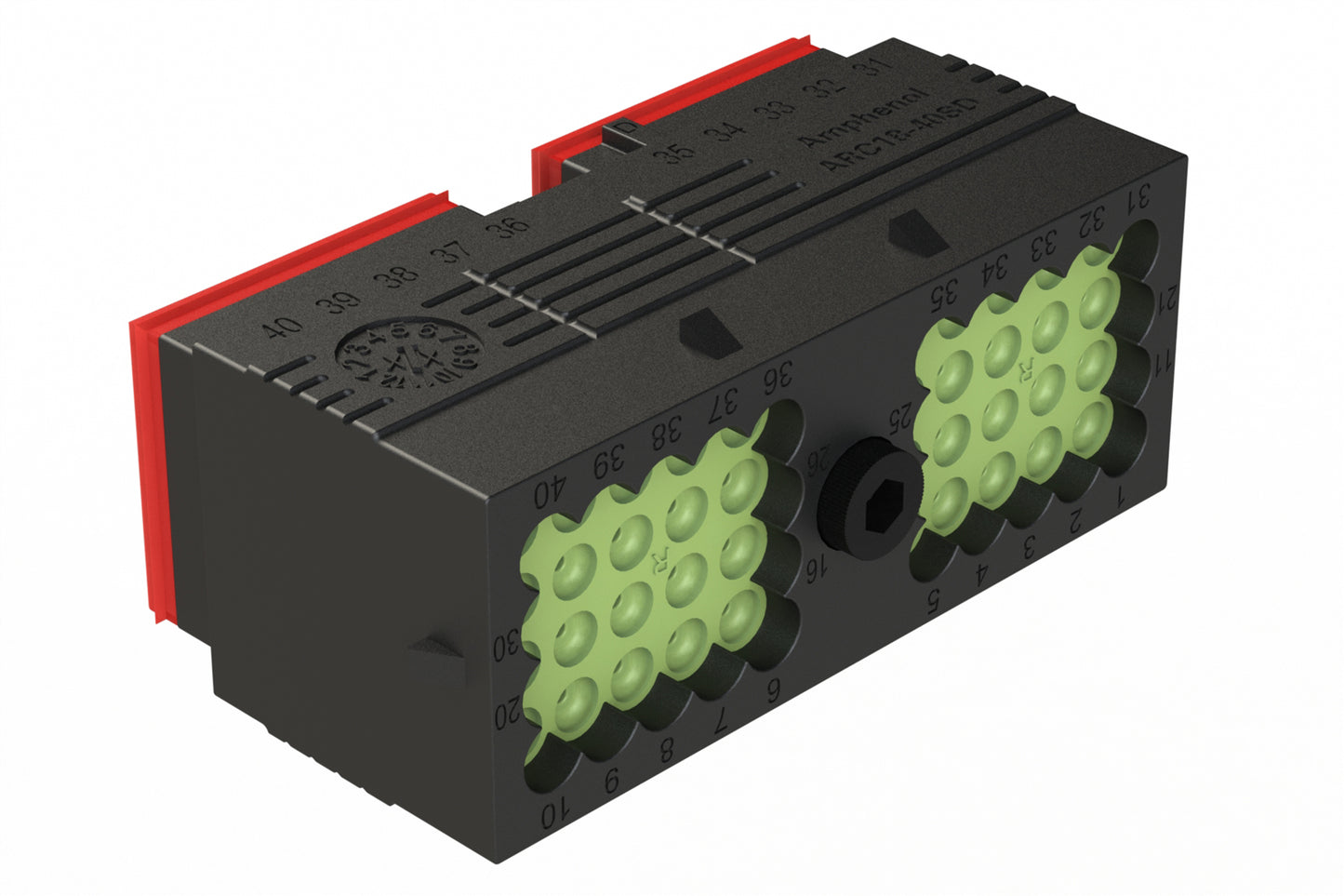 ARC18-40SDR-P013 40 Position Plug, Socket Contact, Size 16, Jackscrew, Bonded Front Seal, Keyed D, Reduced Diameter Rear Seal. DRC18-40SDE-P013