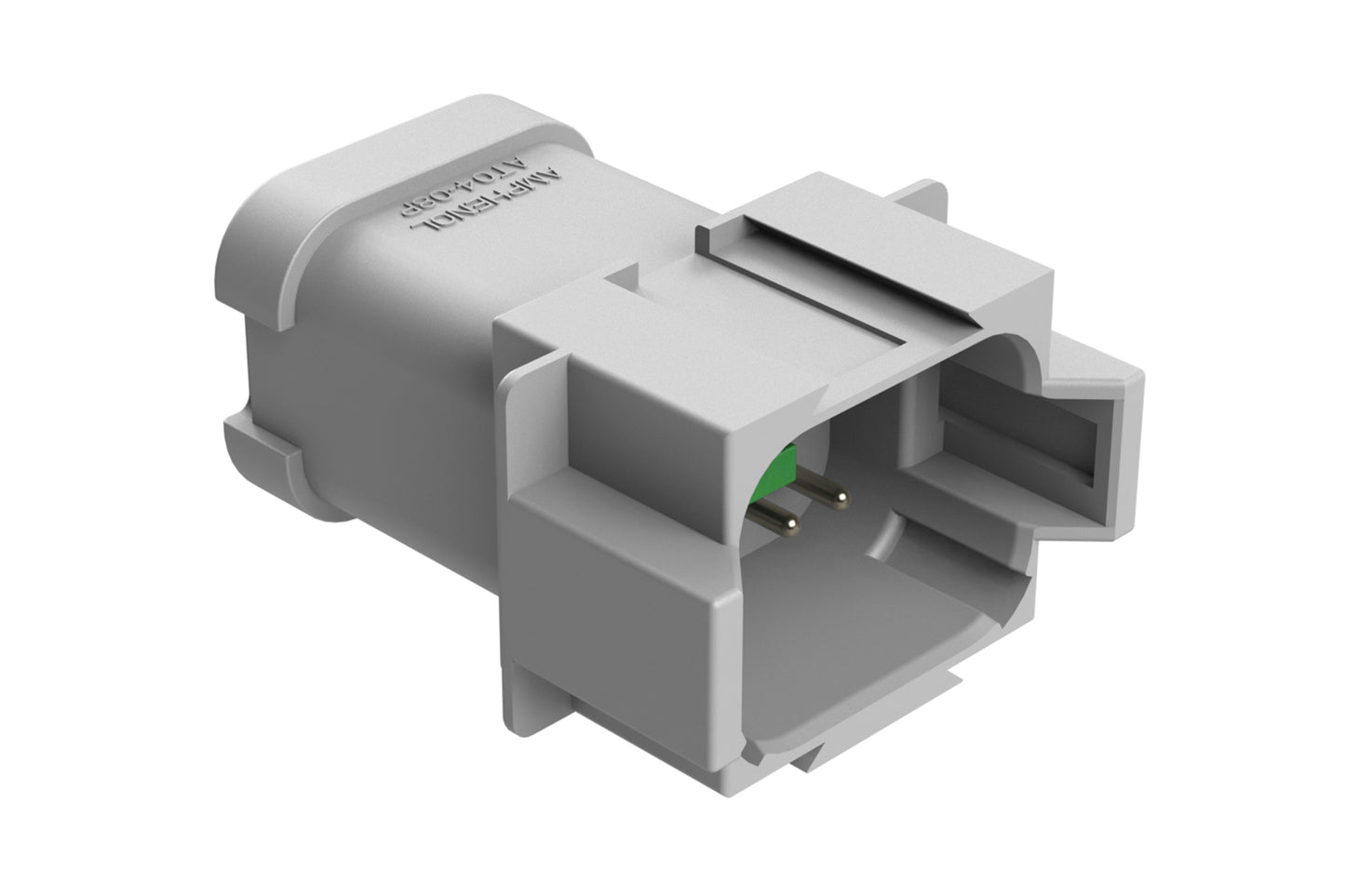 AT04-08PA-P026 8-way receptacle, (2) 4 Pin busbar=26 amps, nickel plating, keyed A, grey. Contacts included. DT04-08PA-P026