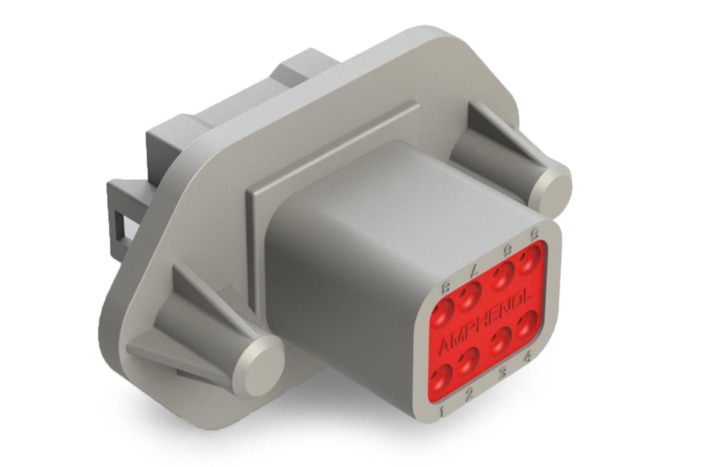 AT04-08PA-PM11 8 Position Receptacle, Pin, Nickel, Panel Mount, Self-Threading, Keyed A