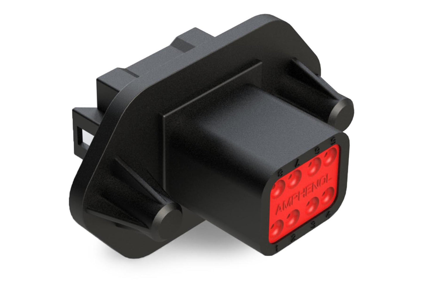 AT04-08PB-PM11 8 Position Receptacle, Pin, Nickel, Panel Mount, Self-Threading, Keyed B