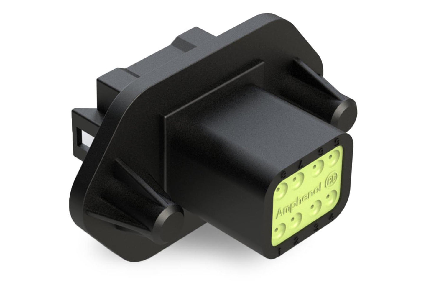 AT04-08PC-PM12 8 Position Receptacle, Pin, Nickel, Panel Mount, Self-Threading, Reduced Diameter Seal, Keyed C