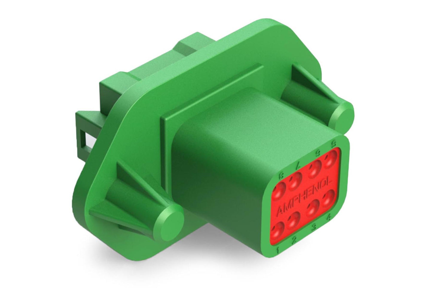 AT04-08PC-PM11 8 Position Receptacle, Pin, Nickel, Panel Mount, Self-Threading, Keyed C