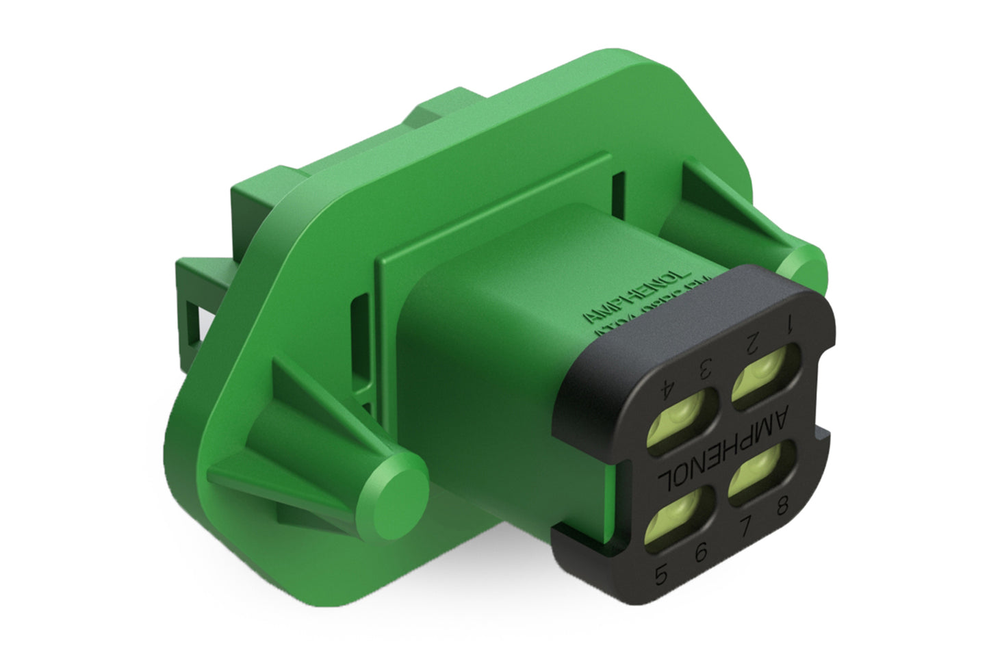 AT04-08PC-PM14 8 Position Receptacle, Pin, Nickel, Panel Mount, Self-Threading, Reduced Diameter Seal, Cap, Keyed C