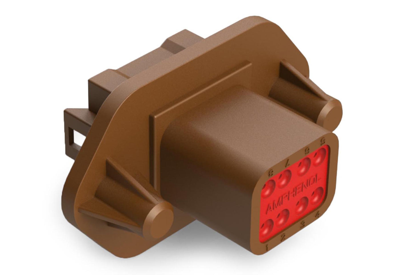 AT04-08PD-PM11 8 Position Receptacle, Pin, Nickel, Panel Mount, Self-Threading, Keyed D