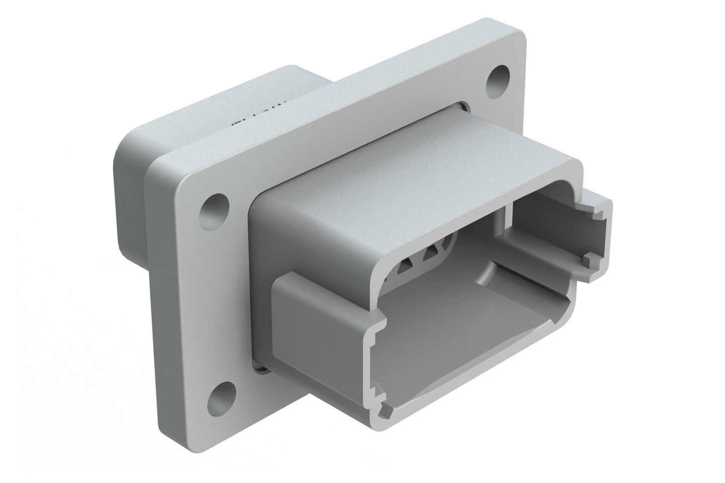 AT04-12PA-L012 12 Position Receptacle Flange Mount Connector, Pin, Grey, Keyed A. DT04-12PA-L012