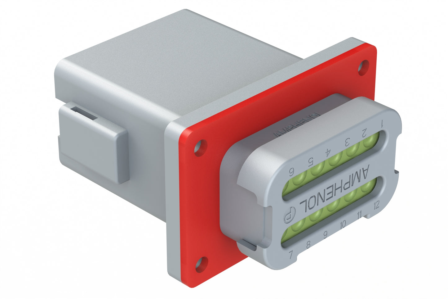 AT04-12PA-PM02-EC01 12 Position Receptacle, Panel Mount, Reduced Diameter, Keyed A, End Cap