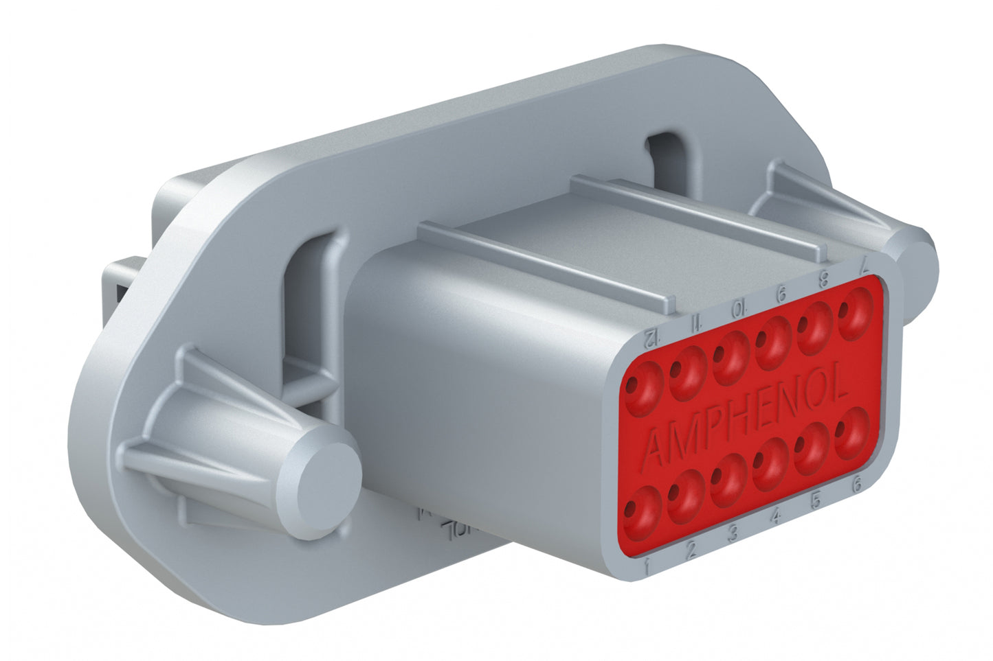 AT04-12PA-PM11 12 Position Receptacle, Pin, Nickel, Panel Mount, Self-Threading, Keyed A