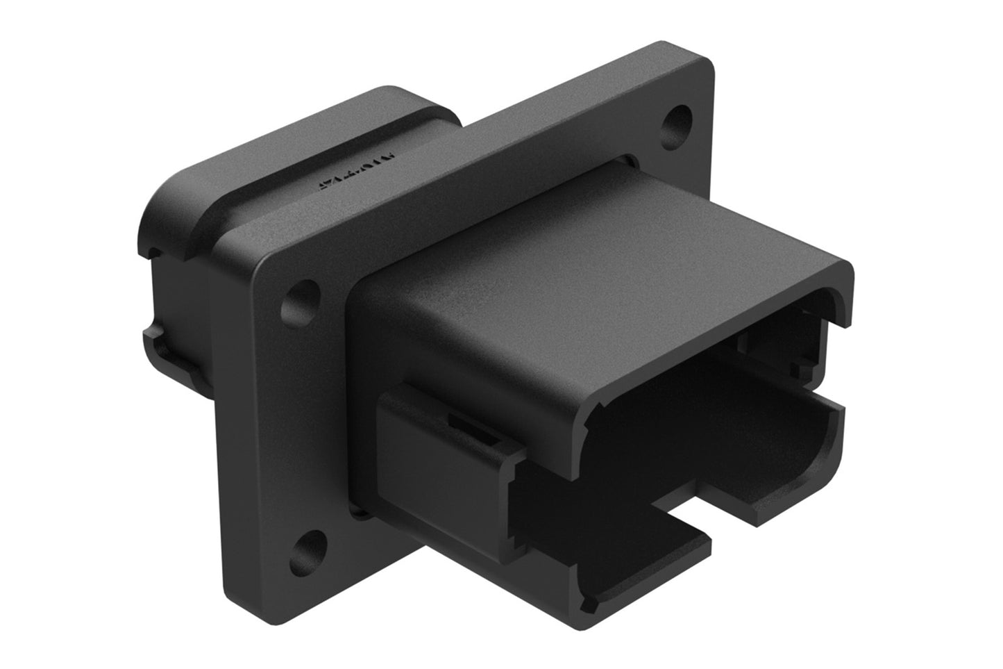 AT04-12PB-BL05 12 Position Receptacle Flange Mount Connector, Pin, Black, Keyed B, Enhanced Key, with Endcap. DT04-12PB-BL05