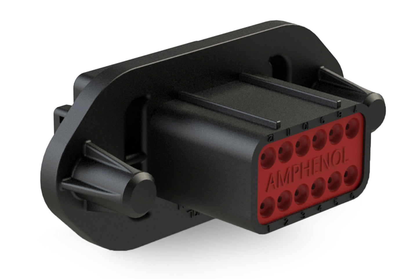 AT04-12PB-PM11 12 Position Receptacle, Pin, Nickel, Panel Mount, Self-Threading, Keyed B