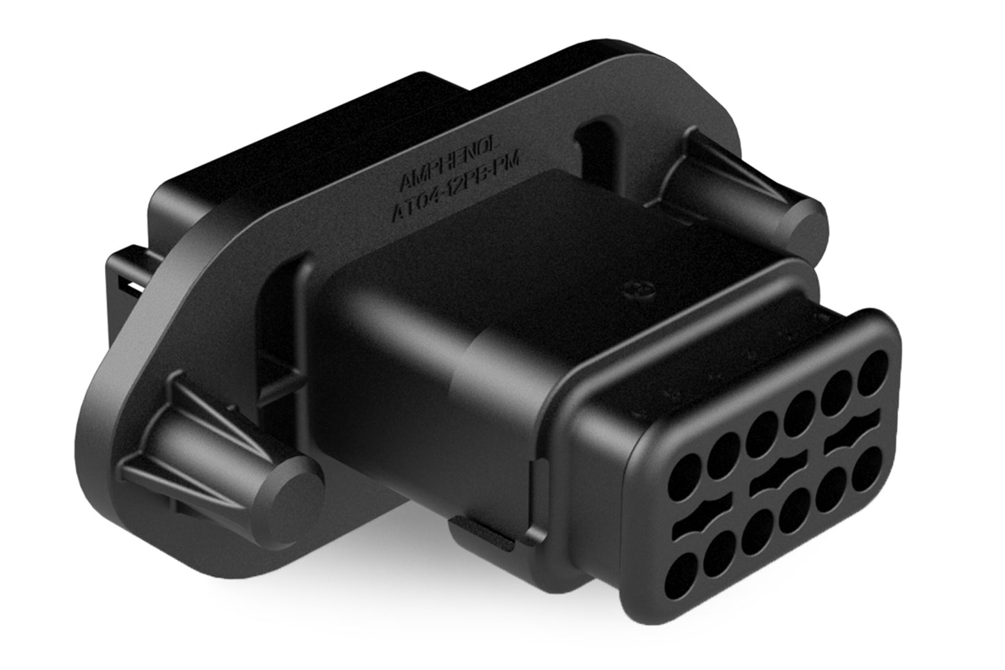 AT04-12PB-PM16 12 Position Receptacle, Pin, Panel Mount, Key B, Self-Threading, Reduced Diameter Seal, Strain Relief