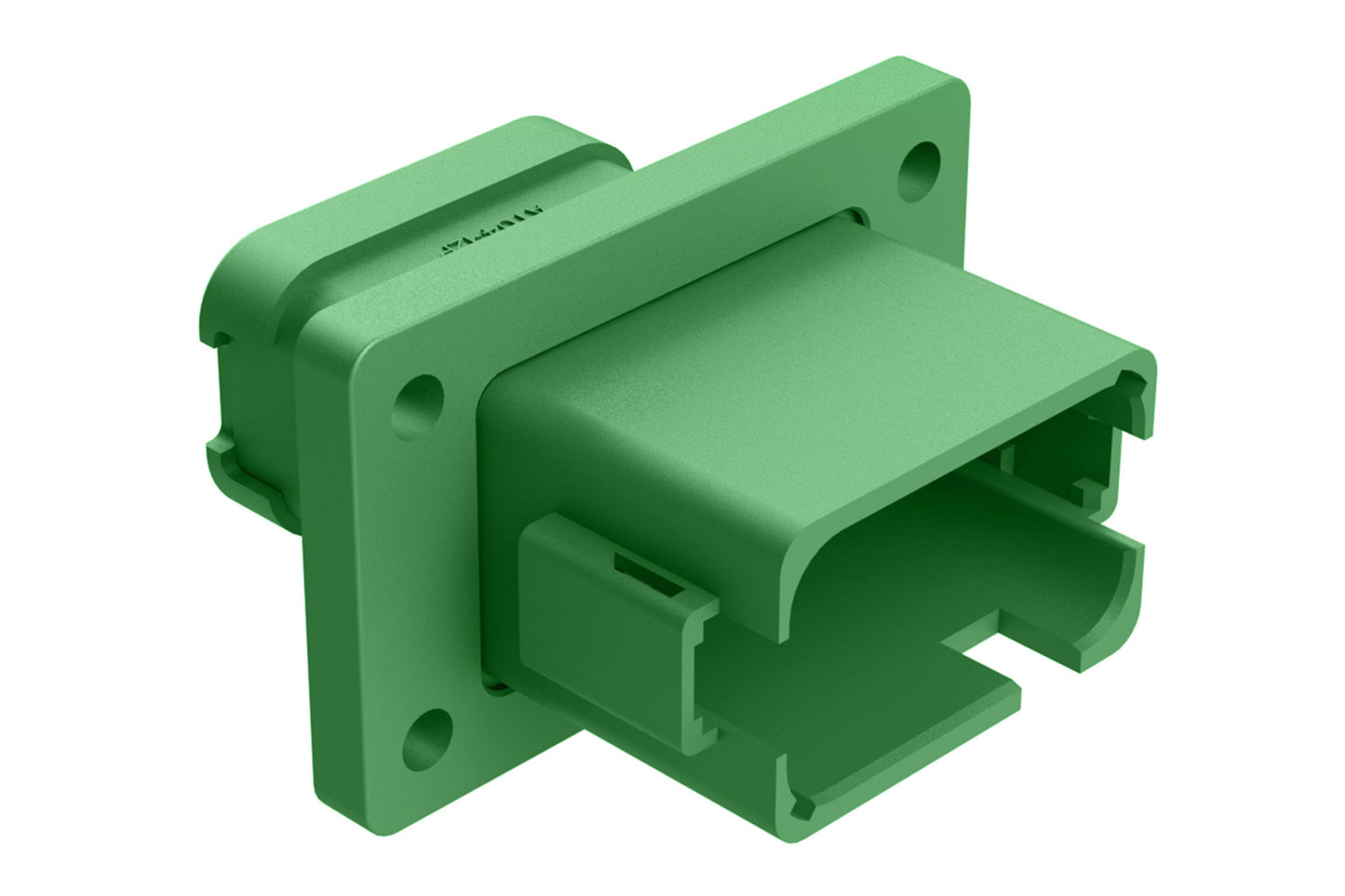 AT04-12PC-BL05 12 Position Receptacle Flange Mount Connector, Pin, Green, Keyed C, Enhanced Key, with Endcap. DT04-12PC-BL05