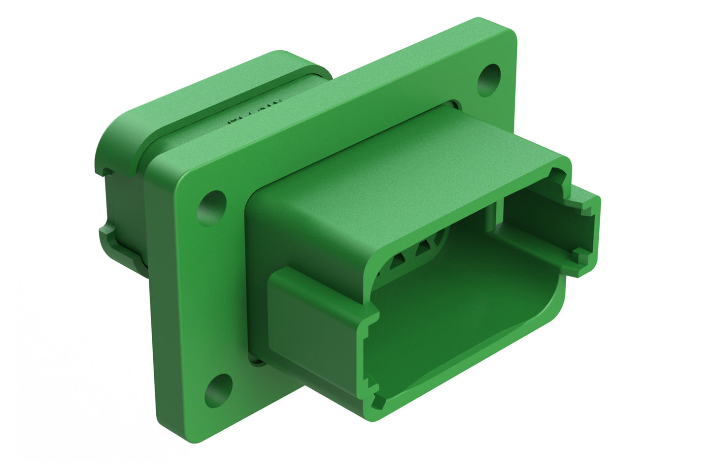 AT04-12PC-LE07 12 Position Receptacle Flange Mount Connector, Pin, Green, Keyed C, with Endcap. DT04-12PC-LE07