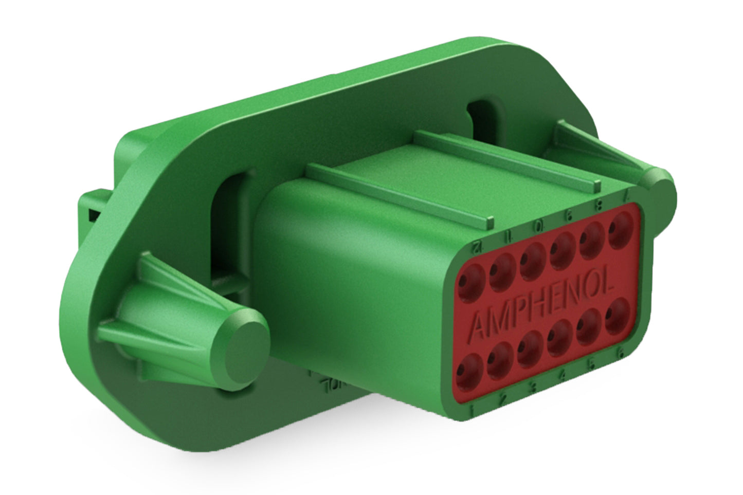 AT04-12PC-PM11 12 Position Receptacle, Pin, Nickel, Panel Mount, Self-Threading, Keyed C