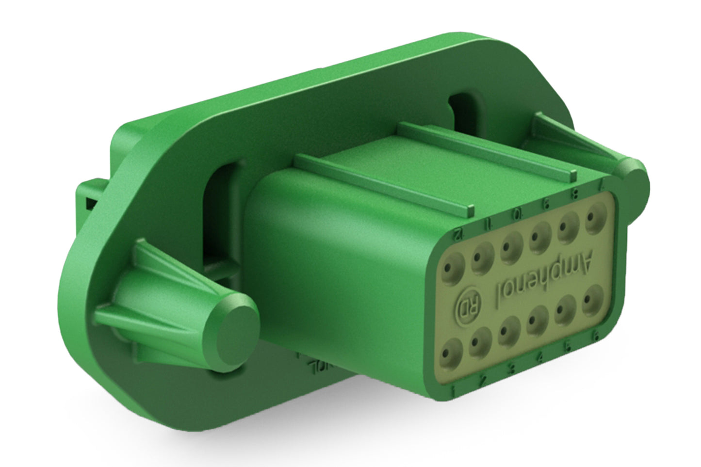 AT04-12PC-PM12 12 Position Receptacle, Pin, Nickel, Panel Mount, Self-Threading, Reduced Diameter Seal, Keyed C