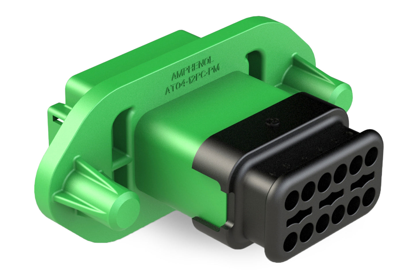 AT04-12PC-PM15 12 Position Receptacle, Pin, Panel Mount, Key C, Self-Threading, Strain Relief