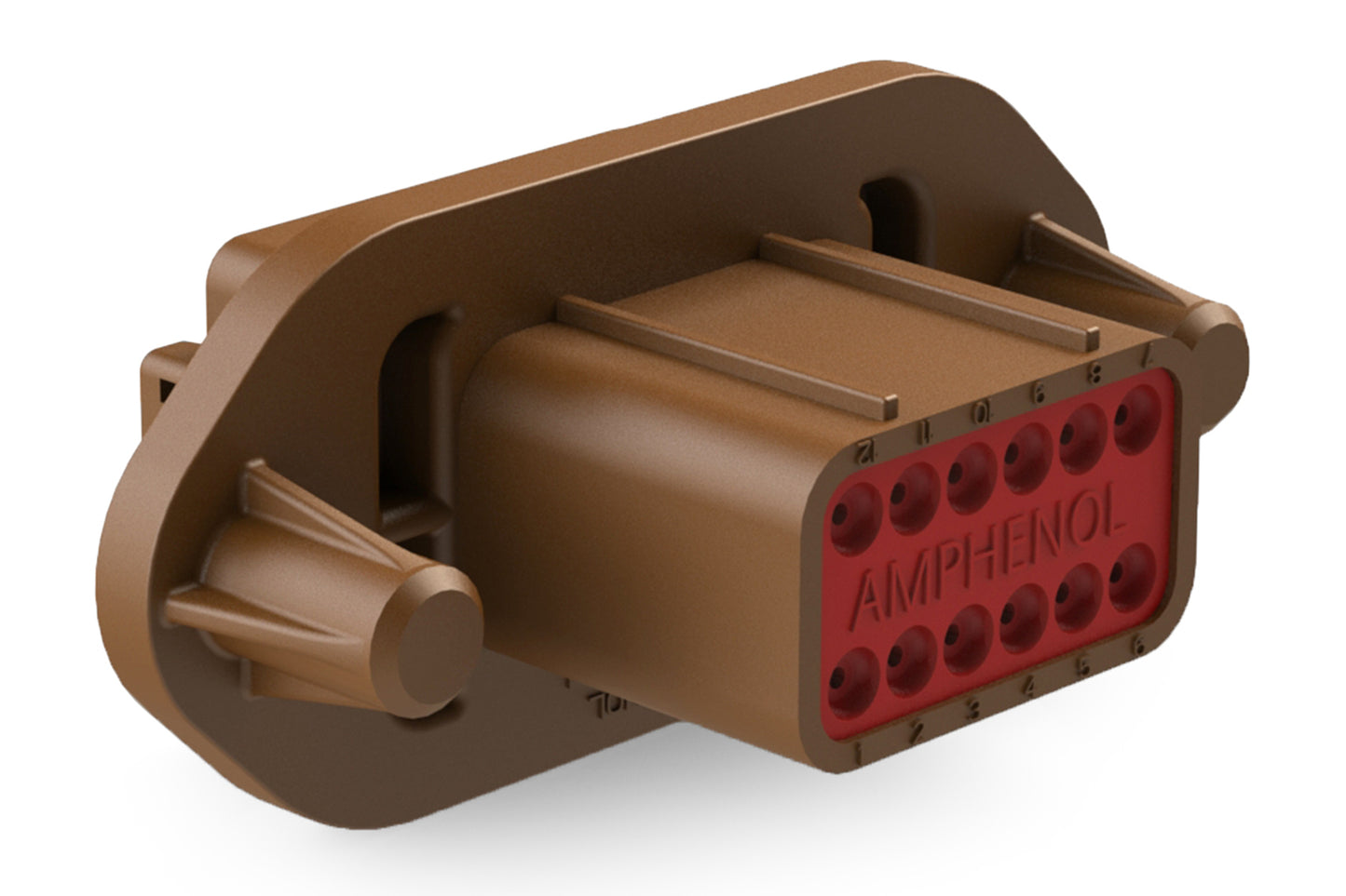 AT04-12PD-PM11 12 Position Receptacle, Pin, Nickel, Panel Mount, Self-Threading, Keyed D