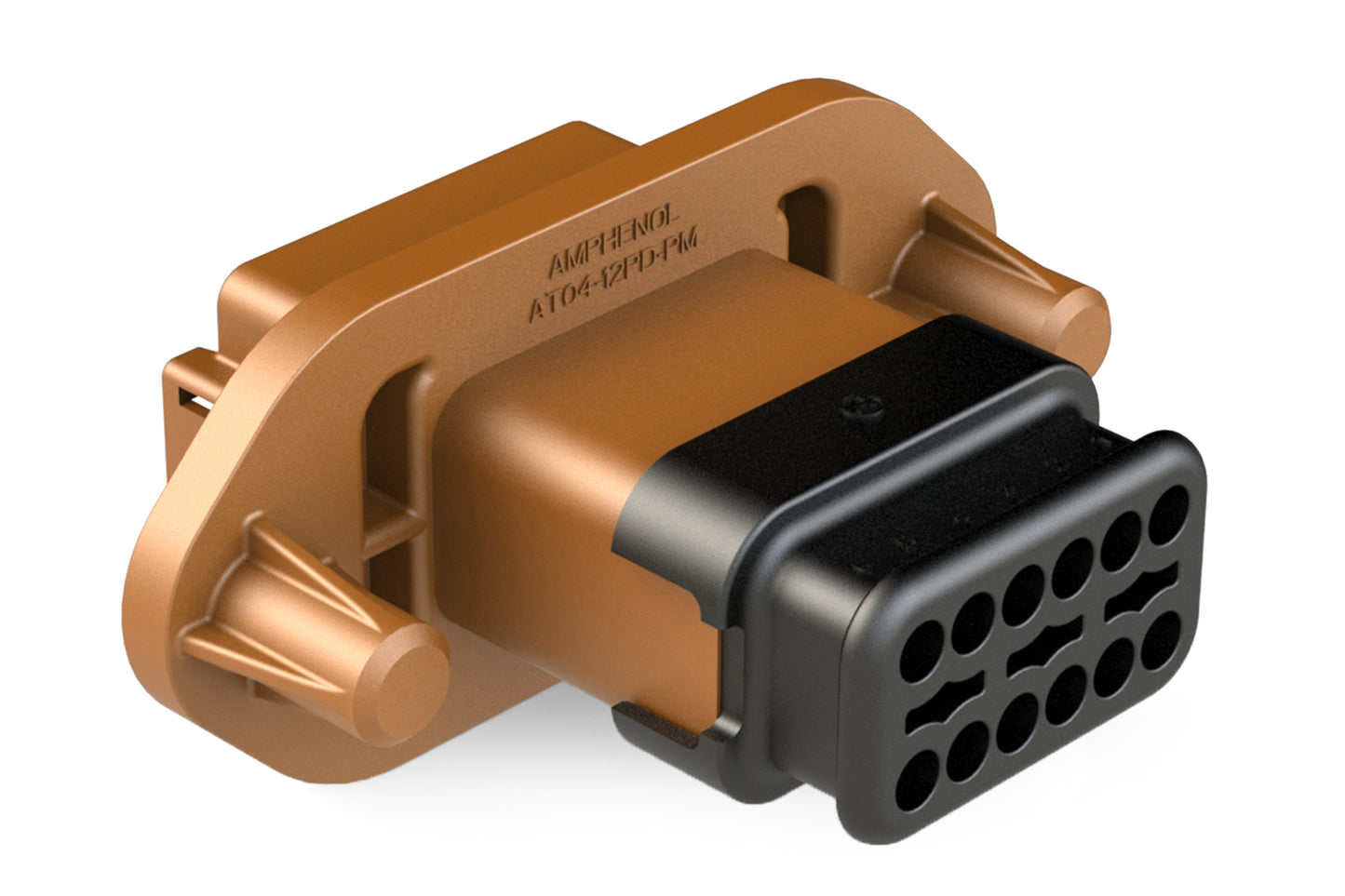 AT04-12PD-PM16 12 Position Receptacle, Pin, Panel Mount, Key D, Self-Threading, Reduced Diameter Seal, Strain Relief